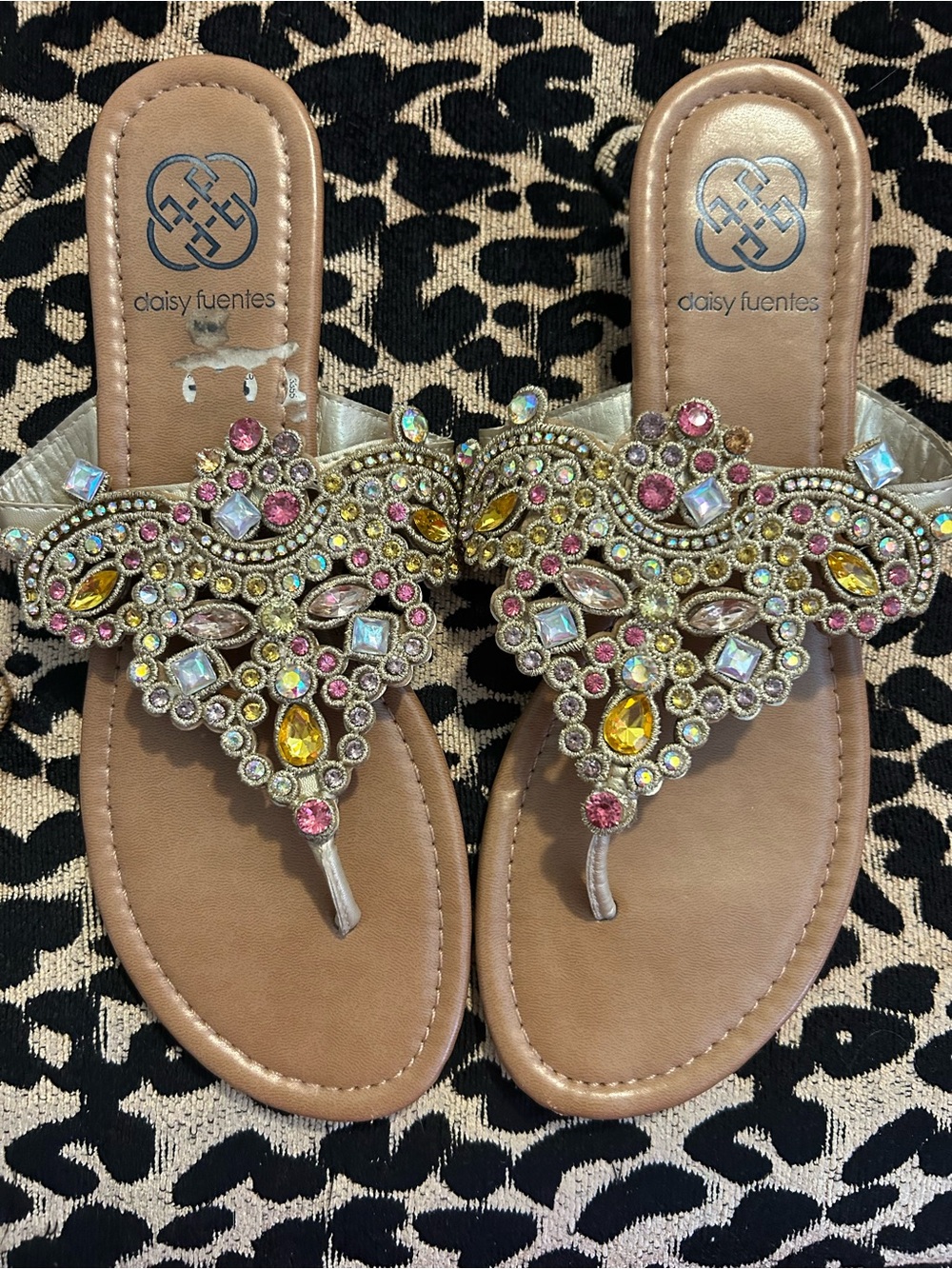 Embellished beaded sandals
